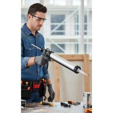 Imagem de Pistola Aplicadora Silicone PU 600ml Profissional Alumínio - Congratul