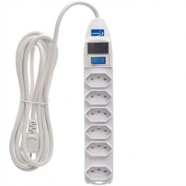 Imagem de Extensão Elétrica Régua 6 Tomada Filtro Linha Fusível Bivolt - DAIFPRO