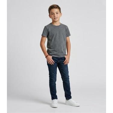 Imagem de Blusa Infantil Unissex Manga Curta Básica Soletex Cinza, 10, Cinza