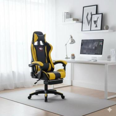 Imagem de Cadeira Gamer Reclinável com Apoio de Pés p Escritório e Jogos - Tiger
