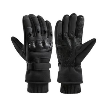 Imagem de Luvas De Inverno Masculinas Térmicas Para Motocicleta Com Tela Sensíve