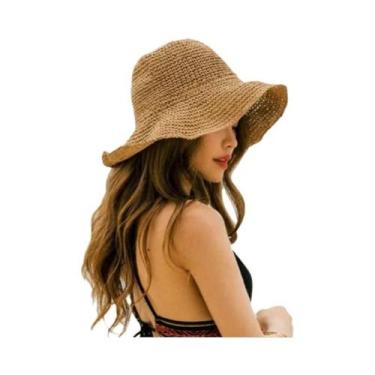 Imagem de Chapéu De Palha Feminino De Verão Para Praia, Feito À Mão, Estilo Core