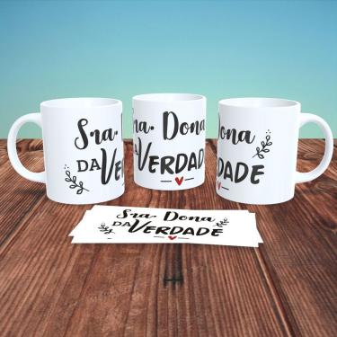 Imagem de Caneca de Porcelana Casal Decorada Casal 1 para Bebidas em Porcelana Branca Alta Resistência 325ML Branco Outras Marcas