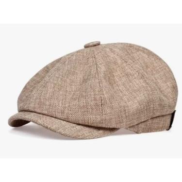 Imagem de Boina OEM Espinha de Peixe Shelby Inglesa Peaky Blinders em Poliéster Ajustável 55 a 60 cm Bege Masculino