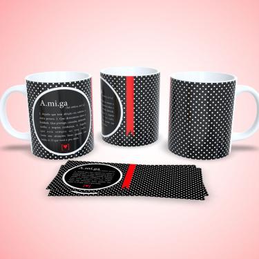 Imagem de Caneca de Porcelana Amizade Estampa 3 para Presentear Decorada 325ML Apta para Micro-on...