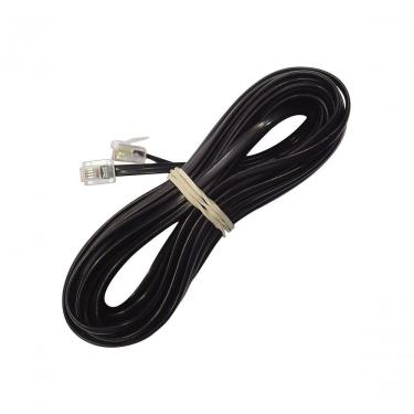 Imagem de Cabo para Telefone NWT Cabo Telefone Pino Americano 10m Liso Preto para Conexão de Aparelhos Fixos 10M