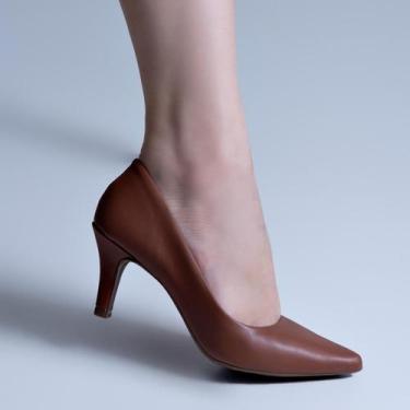 Imagem de Scarpin Feminino Bico Fino Salto Médio 7cm Elegante Confortável Social