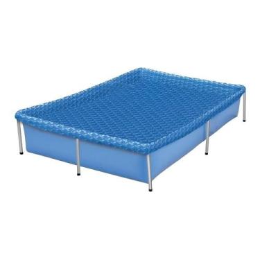 Imagem de Piscina 1000L Retangular Botafogo Azul Aço Resistente PVC - Congratula