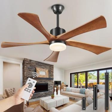 Imagem de Ventilador de teto Forrovenco 72" Walnut Wood 6 velocidades