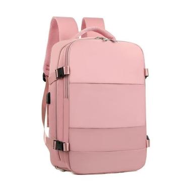 Imagem de Mochila para Notebook OEM Viral Laptop Viagem Escolar Executiva Guarda Tênis Alex em Náilon Impermeável 47x31x22 Rosa