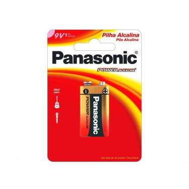 Imagem de Bateria Alcalina 9V Panasonic 6LF22XAB-1B24 Voltagem 9 VOLTS Formato Retangular Linha Alkaline Power Longa Duração