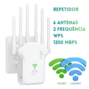 Imagem de Roteador Wi-Fi 1200 Mbps com WPS e Portas Ethernet - Repetidor Amplifi