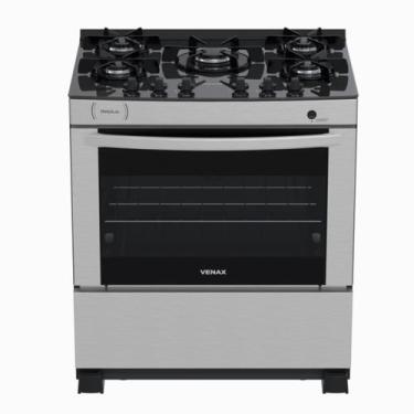 Imagem de Fogao 5 Bocas Venax Delplus Vitreo Bl Inox Gas Glp, Bivolt
