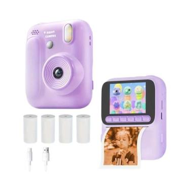 Imagem de Câmera Instantânea Para Crianças Com Impressão Colorida 1080P, Impress
