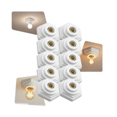 Imagem de Kit 10 Plafonier Plafon Decorativo De Teto Suporte Para Lâmpada LED So