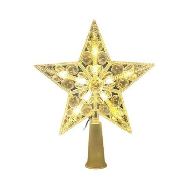 Imagem de Estrela De Natal LED De 15CM Para Topo De Árvore, Operada a Pilha, Dec
