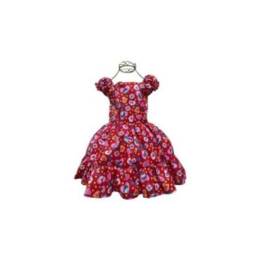 Imagem de Vestido Festa Junina Infantil Luxo Menina Arraia Caipira Roupa São Joã