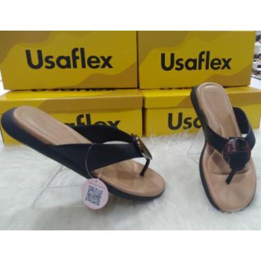 Imagem de Chinelo Usaflex Couro Macio Conforto UC0903, Preto, 36