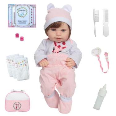 Imagem de Bebê Reborn Roupa Girafinha com Bolsa Maternidade Silicone - Cegonha R