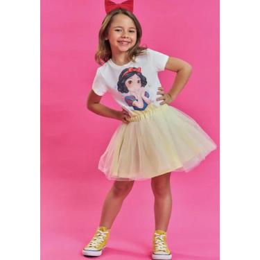 Imagem de Saia Infantil Tule Amarela Menina Kukiê, Amarelo, 8