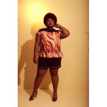 Imagem de Blusa Frufu Com Renda - GK Fashion, Telha, P