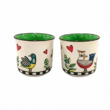 Imagem de Jogo com 2 Copos para Espresso em Porcelana Egan Italy Cocorico Verde 