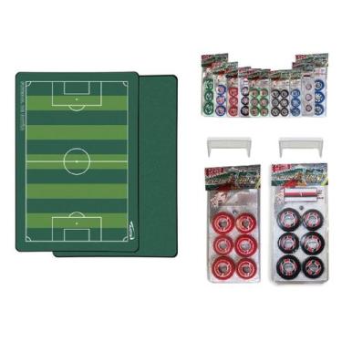 Imagem de Campo de Futebol de Botão 90x60 Cm +02 Jogos Clássicos Escolha a Cor -