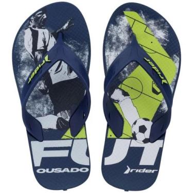 Imagem de Chinelo Masculino Rider Street Olé 11576, 37/38, Azul verde