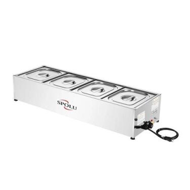 Imagem de Balcão Buffet Térmico Self Service Bancada 4 Cubas Aço Inox 220v Spolu