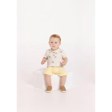 Imagem de Conjunto Menino Camisa e Bermuda Croche Alakazoo Ref. A0053, Off white