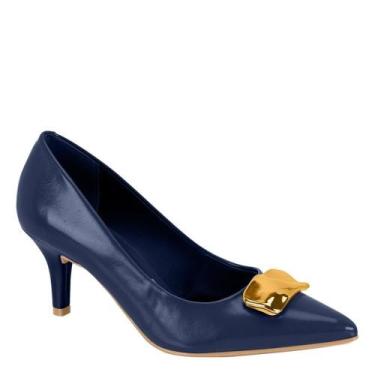 Imagem de Sapato Feminino Scarpin Salto Médio Fino Vizzano 1185.1445, Marinho, 3