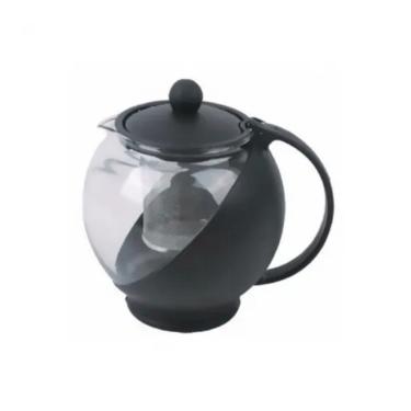 Imagem de Chaleira de Vidro com Infusor 750ML para Chá Vidro Plástico e Inox Alça Ergonômica Marrom Verde e Preto Top Rio