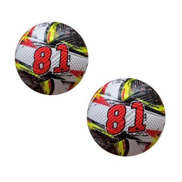 Imagem de Kit 2 Bola de Futebol Campo 81 Liga Oficial em Pu Miolo Substituível Preto e Vermelho Dalponte
