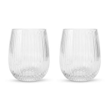 Imagem de Jogo de Copos Baixo de Cristal Transparente Syrah Whisky 340ml - Lehav