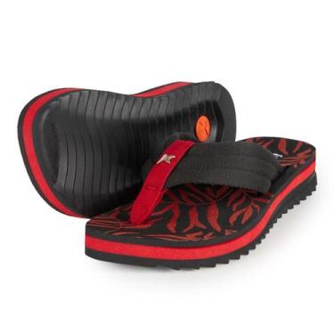 Imagem de Chinelo Kenner Kyra Pro Flamengo Feminino - Preto e Vermelho, 36