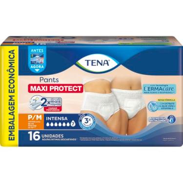 Imagem de Tena Pants Dermacare, Roupa Íntima para Incontinência Urinária, P/M - 16 unidades