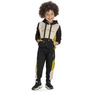 Imagem de Conjunto Moletom Infantil Masculino Angero 28596, 6, Preto
