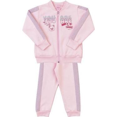 Imagem de Conjunto Moletom Infantil Feminino Dila 03341 , 4, Cinza