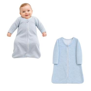 Imagem de Saco de Dormir Bebê com Manga Longa Zíper Tecido Plush Azul - G - Minh
