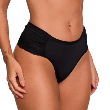Imagem de Calcinha Tanga Alta BomBom Renda Nayane Rodrigues, EG, Preto