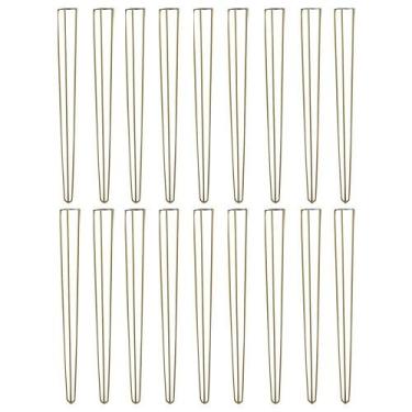 Imagem de Kit 16 Pés de Metal 90 CM Hairpin Legs Aparador e Mesa de Canto Dourad