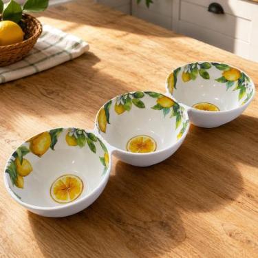 Imagem de Petisqueira C/3 Bowls Bandeja Siciliana Redonda Em Melamina - Genérico