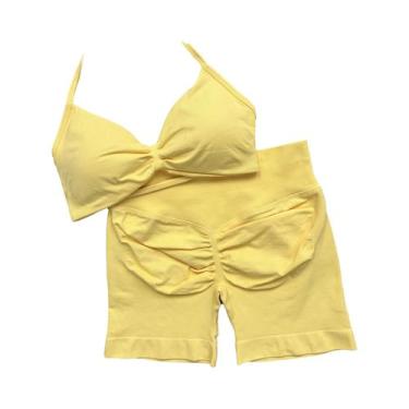 Imagem de Top Esportivo Feminino Acolchoado Com Costas Abertas, Tipo Halter, Par