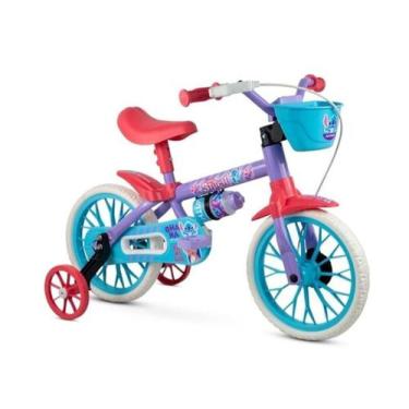 Imagem de Bicicleta Infantil Aro 12 Nathor Personagens Rodinhas Laterais Cestinh