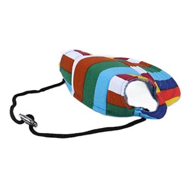 Imagem de Shanrya Chapéus de viseira para cães, confortável, durável, ajustável, proteção solar, chapéu de beisebol para cães de estimação para esportes ao ar livre (listrado, G)