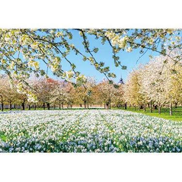Imagem de Yeele 2,1 x 1,5 m primavera flores cenário cenário jardim parque floral campo prado flores árvore flor fundo para fotografia casamento crianças recém-nascido chá de bebê foto estúdio adereços