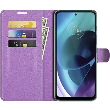 Imagem de Capa Capinha Carteira Compatível Com Moto G71 Flip Case Top (Lilás)