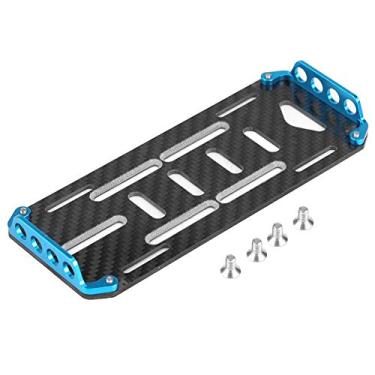 Imagem de Placa de montagem de bateria RC, placa de montagem de bateria de fibra de carbono para acessórios de carro RC escala 1/10 Axial SCX10 CC01 F350 D90 (azul)