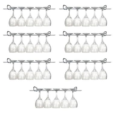 Imagem de 2 Suportes Taças Cromado Decoração Adega Bar Vinho 25cm