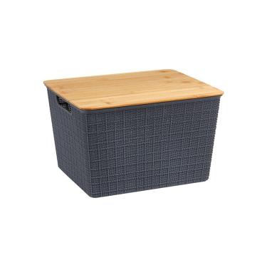 Imagem de Caixa Organizadora Com Tampa De Bambu 18L